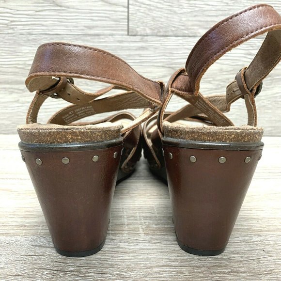 Dansko Frida Slingback Wedge Sandal Antique Brown Leather Strap Sz EU 41 US 10.5 - Picture 6 of 8